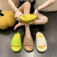 thumbnail image 3 of Minnieouse Bonitas pantuflas Durian para mujer, zapatillas de casa suaves de fondo grueso, sandalias de playa de moda para mujer, toboganes Calzado Verde Plátano 40-41, 3 of 6