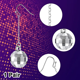 thumbnail image 3 of 1 par de aretes de bola de discoteca, 3 of 7