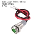 thumbnail image 3 of Luz de indicador de señal AC/DC 12V-24V 8mm, LED verde con carcasa de metal 5 piezas, 3 of 4