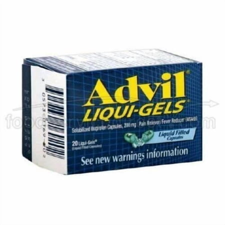 Advil Liqui-Gels Ibuprofen Pain Relief Liquid Filled Capsules, 20Ct, 4-Pack