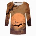 thumbnail image 4 of Godom Halloween Pumpkin T Shirt Women 3/4 Sleeve Fall Graphic Tees Tops Blouse, 4 of 4