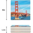 thumbnail image 3 of FMSHPON Golden Gate Bridge Set of 8 Coaster for Drinks, Absorbent Ceramic Stone Coasters Cup Mat with Cork Base for Home Kitchen Room Coffee Table Bar Decor, 3 of 4