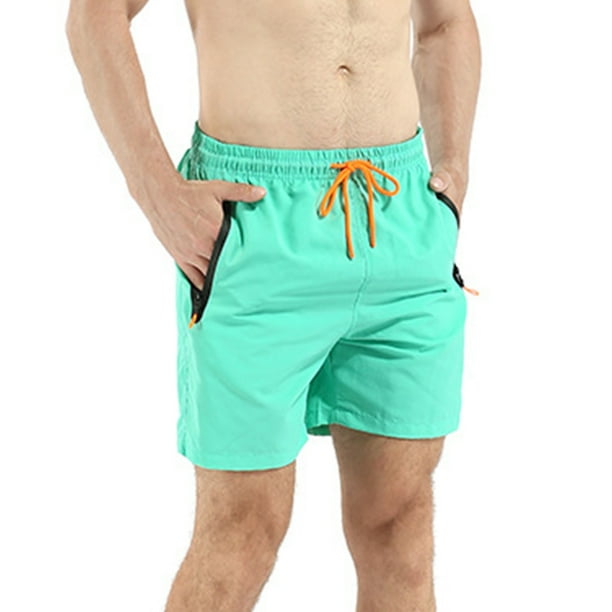 Pantalones cortos verdes Pantalones de playa Bolsillos impermeables con cremallera Pantalones de surf para hombre Pantalones cortos transpirables