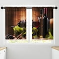 thumbnail image 4 of Farmhouse Kitchen Curtains Red Wine and Grapes Window Curtains Short Tier Curtains Over Sink, Black Vintage Modern Art Painting Decor Rod Pocket Window Drapes Set of 2 (26x36 Inch), 4 of 6