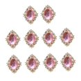 thumbnail image 2 of 10pcs Rhinestone Gems Cabochons Flat Back Embellishments Wedding Phone Decor of Size 1*1.2inch - Pink, 2 of 5