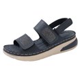 thumbnail image 7 of Rokment Womens Sparkly Rhinestones Ortho Walking Sandals with Arch Support Comfortable Fashion Casual Leather Memory Foam Platform Wedge Slingback Dressy Non Slip Work Summer Shoes Blue Size 6, 7 of 7
