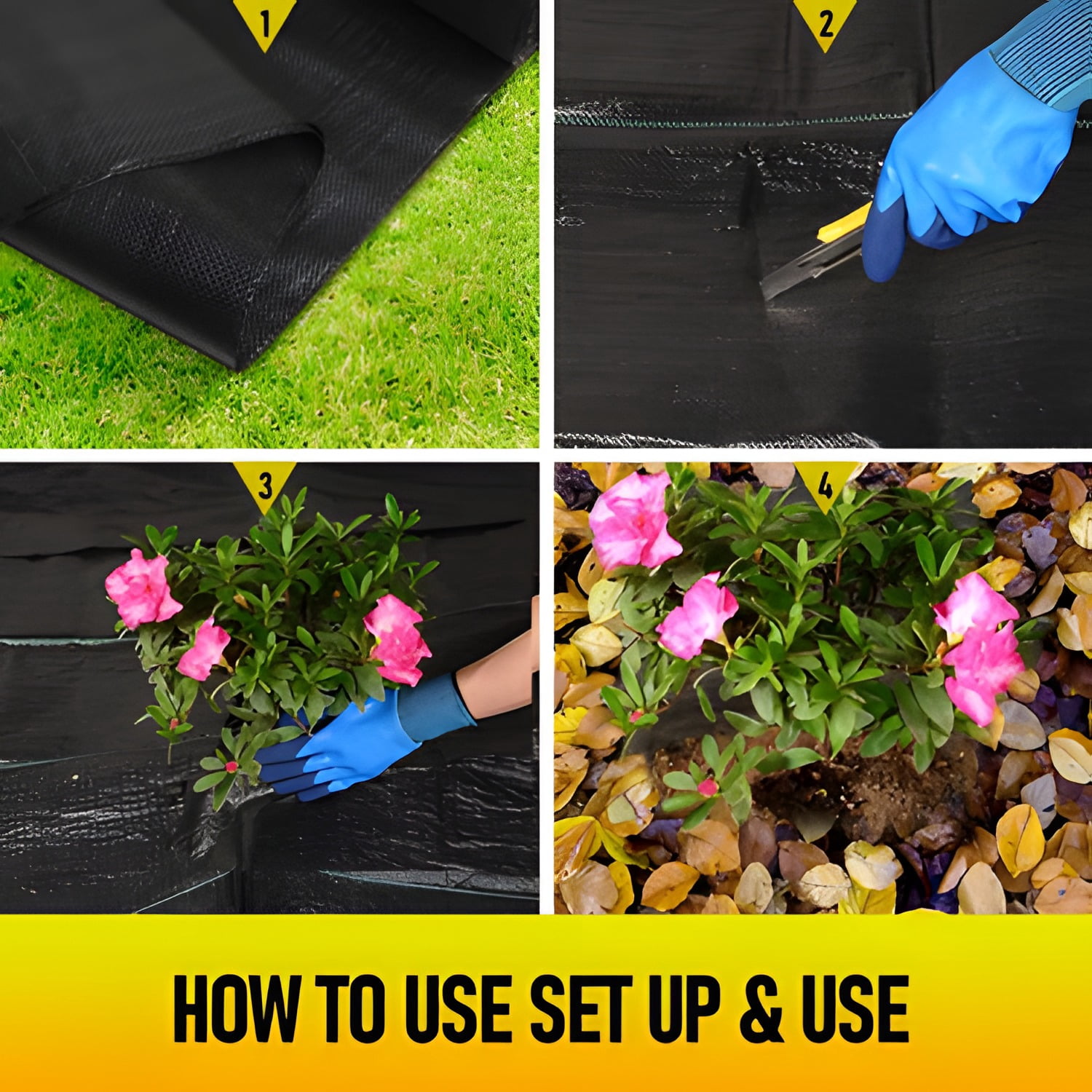 Woven Weed Barrier Landscape Fabric Durable Long-Lasting for Garden Flower Beds