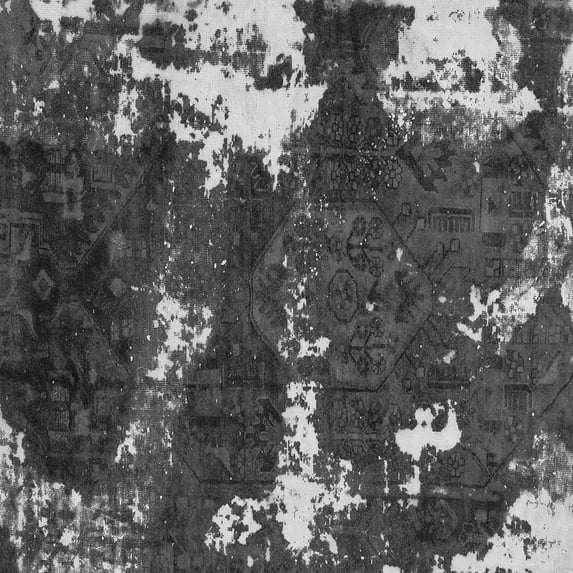 Ahgly Company Indoor Square Abstract Gray Modern Area Rugs, 7' Square