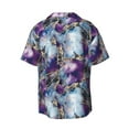 thumbnail image 2 of Wukai Purple Marble Texture Men's Casual Short-Sleeve Button Down Shirt - Lightweight Summer Dress Shirt for Daily Wear-Medium, 2 of 7