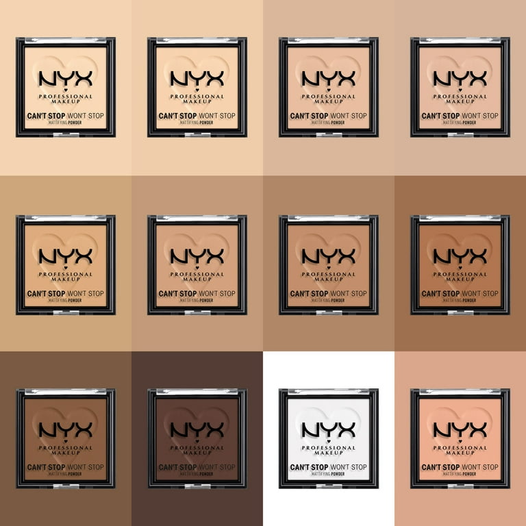 NYX Professional Makeup Can't Stop Won't Stop Mattifying Pressed Powder,  Tan, 0.21 oz