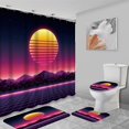 thumbnail image 7 of 4Pcs Vinyl Record Shower Curtain Set with Rugs for Bathroom Decor,Music City Bathroom Shower Curtain Sets,Abstract Art Bathroom Sets with Shower Curtain and Rugs, 7 of 7