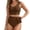 Coffee*, variant on RUTAYY Women's Bikini Sets Solid Color High Waist Swimwear Tankini Tops with Bottom Sports Swimming Trendy Vacation Swimsuit