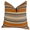thumbnail image 1 of Plutus Chic Stripe Saffron Handmade Throw Pillow, (20" x 36" King), 1 of 4