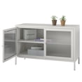thumbnail image 4 of Systembuild Evolution Ashbury Heights 2 Door Storage Cabinet-Fluted Glass Metal Locker, Soft White, 4 of 15