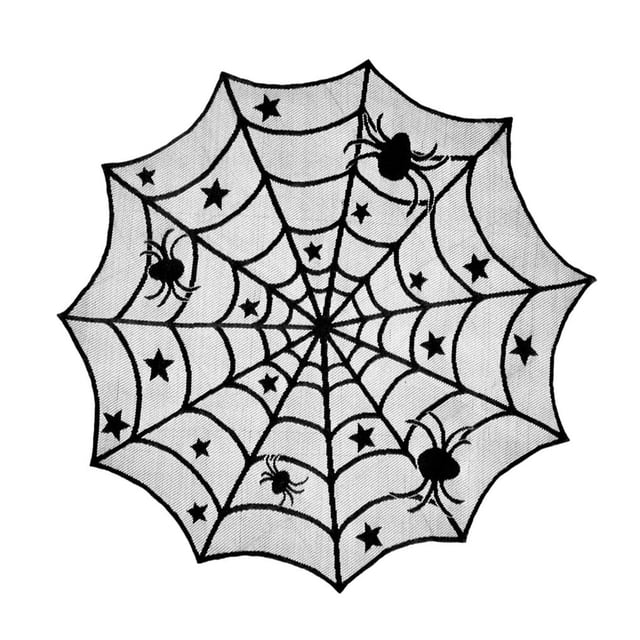 Jumpingount Table Cloth Holiday Accessories Craftsmanship Lace Home Halloween Thin Decoration Desk Supplies Decal Edge House Cover Household Type3 NO3