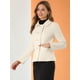 thumbnail image 4 of Blazer informal estilo peplum con botones y cuello de Peter Pan para mujer blanco S, 4 of 6