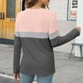 thumbnail image 5 of DondPO Womens Tops Women's Color Block Tunic Tops Casual Long Sleeve Shirts Round Neck Pullover Womens Dressy Tops Tops for Women Trendy Pink M, 5 of 7