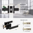 thumbnail image 4 of 2 Pack Probrico Poignée de Porte Carrée Intimité Finition Noir Mat pour Porte Intérieure Chambre et Salle de Bain, Serrure de Porte Sans Clé, Réversible Robuste, 4 of 7