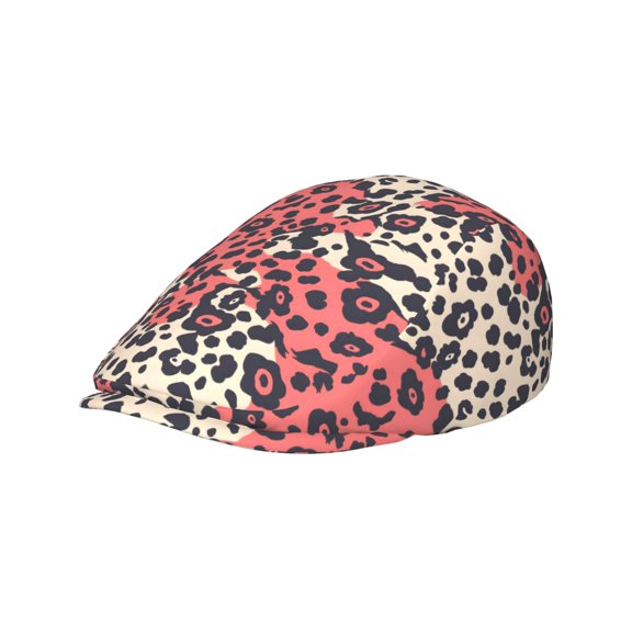 Men'S And Women'S Forward Hats Fit To The Head With An Adjustable Curved Brim Design With A Sweat-Absorbing Band Around The Inside Leopard Print Pattern Red And Black_4