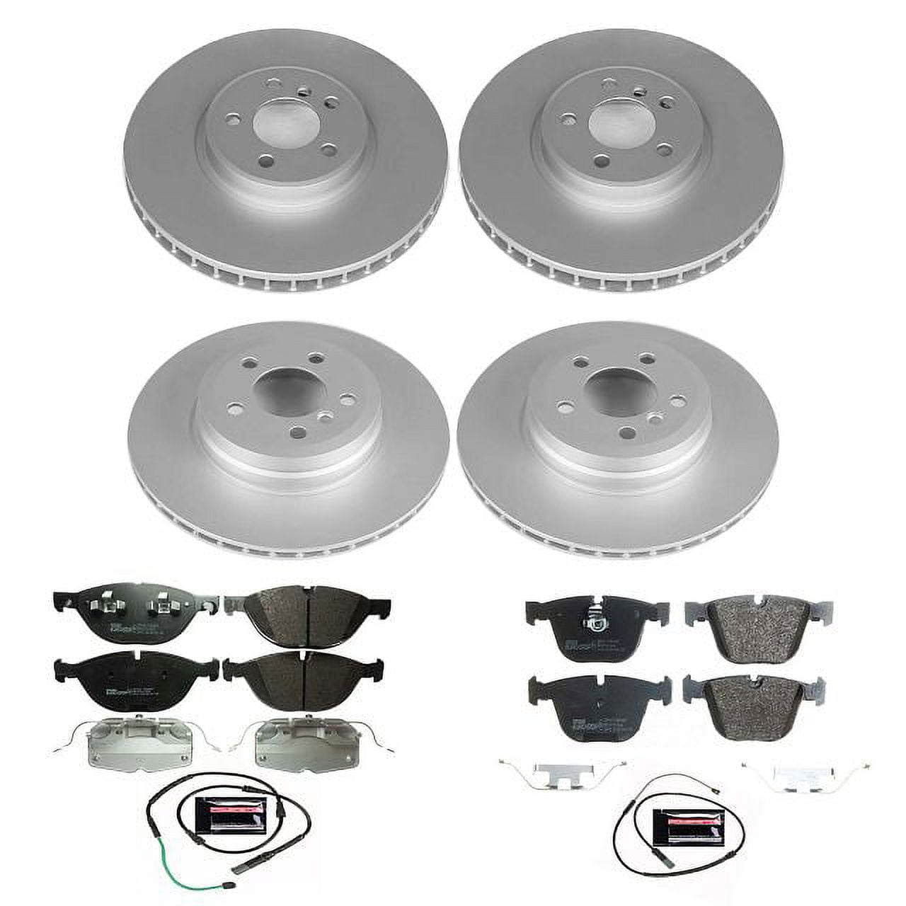 Power Stop Front and Rear Euro-Stop ECE-R90 Certified Brake Pad and Rotor Kit ESK7432 Fits 2015 BMW X5