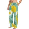 thumbnail image 2 of Bingfone Lemons Chamomile Flowers And Leaves Mens All Over Print Sleep Pajama Pants-Small, 2 of 9