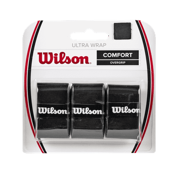 Wilson Ultra Wrap Tennis Racket Overgrip Wrap, Black - 3 Pack