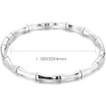 thumbnail image 2 of Stainless Steel Bamboo Style Classic Plain Open Clasp Bangle Bracelet, 2 of 10