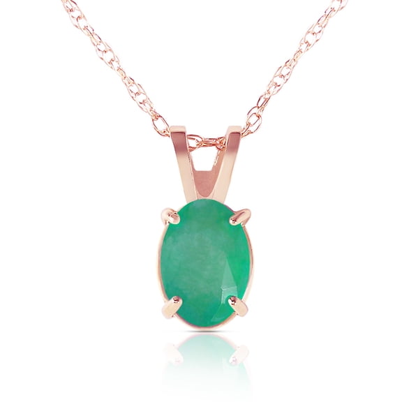 Galaxy Gold GG 14K Rose Gold Emerald Pendant Necklace - May Birthstone - Abundance & Joy - 16" to 24" - Fine Jewelry for Women