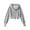 Womens Clothing Gray, variant on Womens Cropped Sweatshirt Coats, Zip Up Hoodies for Women Fall Casual Athletic Solid Color Hooded Long Sleeve Pullover Jacket S-L