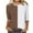 Brown, variant on aidice 3/4 Length Sleeve Womens Tops Casual Round Neck Fitting Comfy Shirts Color Block Tee Shirts