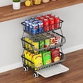 thumbnail image 1 of Cesta de Almacenamiento de Frutas y Verduras, Carrito de Almacenamiento Delgado de 3 Niveles con Ruedas de Bloqueo, Extraíble Estante de Almacenamiento de Metal Ideal para Cocina, Despensa, Tienda, 1 of 7