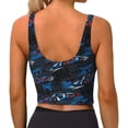 thumbnail image 3 of Lsque Blue Sports Car Printed Women'S Sports Bra, Compression, Moisture Wicking, High-Impact Sports Bra For Women,Supportive sports bra-Large, 3 of 9