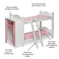 thumbnail image 4 of Badger Basket Doll Bunk Bed with Clothing Armoire and Hangers for Dolls up to 22 inches - White, 4 of 10