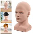 thumbnail image 3 of facefd PVC Adult Male Mannequin Head Head Bust Professional Display stand Hat, 3 of 9