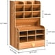 thumbnail image 2 of Portalápices de madera mejorado, organizador de bolígrafos para escritorio con 15 compartimentos + cajón, organizador de almacenamiento estacionario de escritorio, 2 of 6