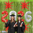 thumbnail image 5 of PMU 12 Pc Set Graduation Decorations | Number Balloons 2026 Ruby Red with Lime Green Curtain Backdrop and Star Mylar | 2026 Graduation Party Decorations | Party Supplies, 5 of 6