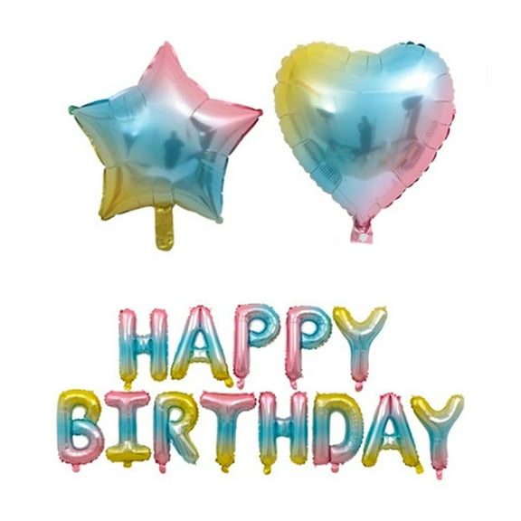 Raindrops Gradient Balloons HAPPY BIRTHDAY Alphabet Balloons Latex Baloons Party Decorations Party Supplies