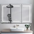 thumbnail image 3 of Ktaxon 48"x28" LED Bathroom Mirror Cabinet with Lights, Wall-Mounted Medicine w/ Defogger, Dimmable, Memory function, Outlets & USB, Black, 3 of 10