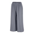 thumbnail image 6 of JJHGVB Capris Pants Cropped Pant Leg Knee Length Trouser Straight Lounge Trousers with Pockets Capris Pants for Women Flowy Pant Casual Straight pedal pushers for women High Waist Gray XL, 6 of 8