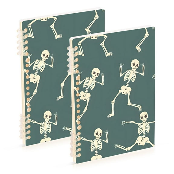 joogoo Spiral Journal Notebook Many Skeleton Dancing College Ruled Notebooks 8.3" x 5.7" 2 PCs