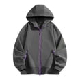 thumbnail image 2 of pstuiky Camisas de manga larga de invierno para hombre, Sudadera con capucha y manga larga para hombre, deportiva, holgada, con cremallera y bolsillo con cordón, de color liso y a la moda l, 2 of 4