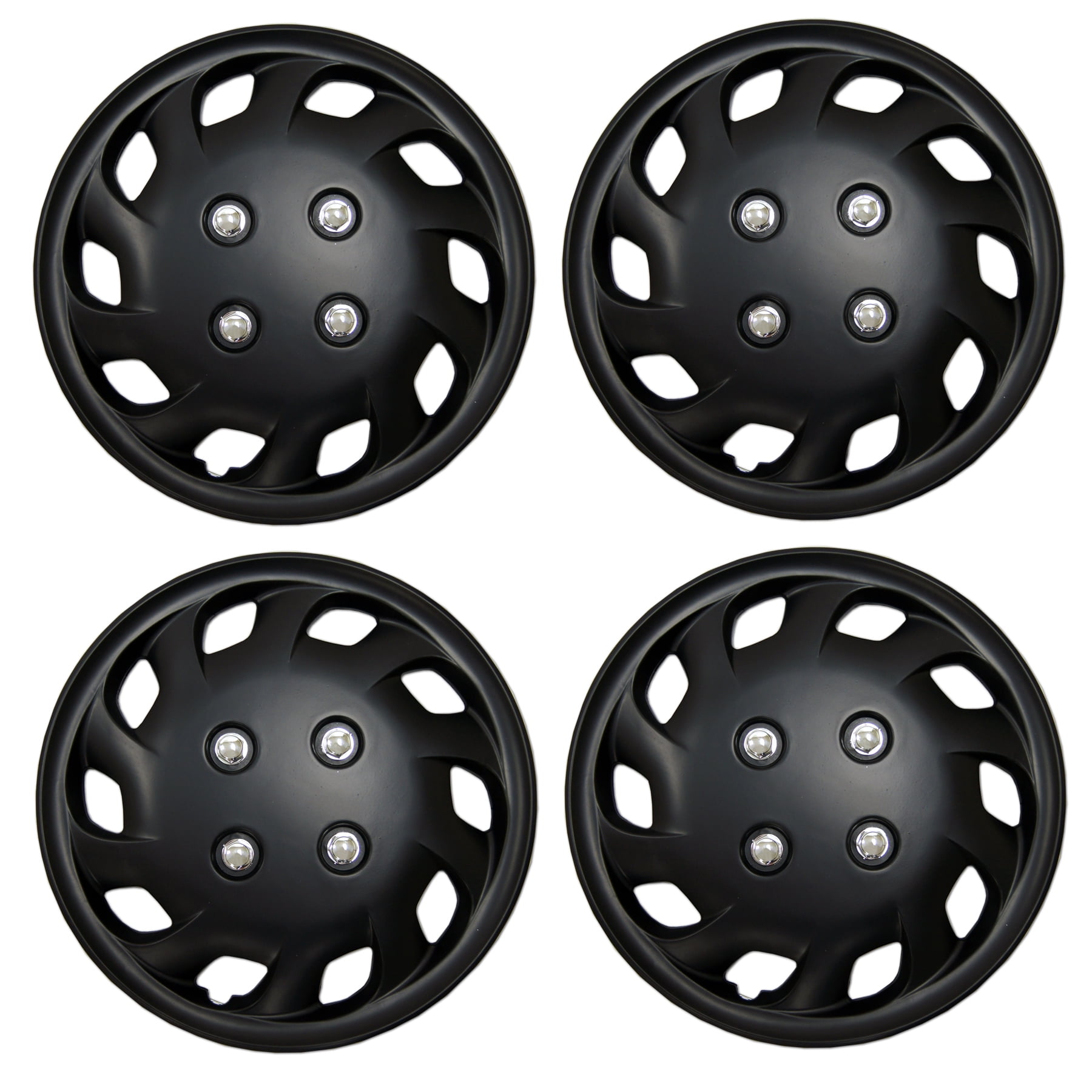 TuningPros WSC3-501B14 Set Of 4 Matte Black Hubcaps 14" - Hub Caps ...