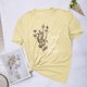thumbnail image 5 of Camisetas de Verano de Mujer Pequeña Flor Impresa Cuello Redondo Manga Corta Superior, Verano Superior de las Mujeres, 5 of 8