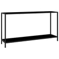 thumbnail image 1 of vidaXL Console Table Black 140x35x75 cm Tempered Glass, 1 of 4