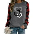 thumbnail image 3 of Sweat-shirt pour Femme Sweat-Shirt à Manches Longues à Imprimé à Carreaux Saint Valentin, 3 of 6