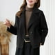 thumbnail image 1 of Chaqueta y abrigo de piel sintética de manga larga sin capucha para mujer, con solapa y doble botonadura, de lana corta, informal, holgada, blusa para mujer, 1 of 6
