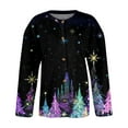 thumbnail image 4 of Women's Fashion Christmas Printed Long Sleeve Knitted Cardigan Button Down Jacket for Holiday Casual Wear and Women's Outerwear with Festive Design,Black,XL, 4 of 6