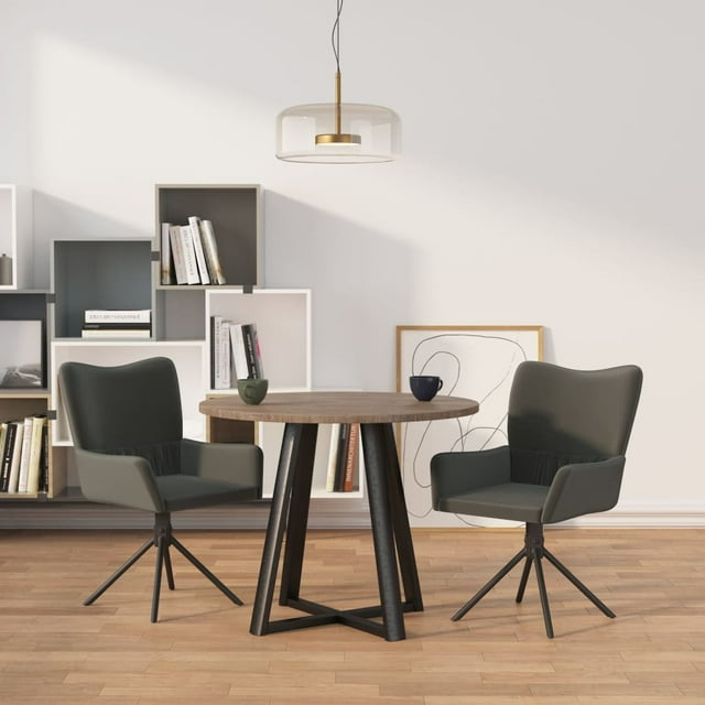 vidaXL Chaises de Salle à Manger Pivotantes 2 Pcs Velours Gris Foncé