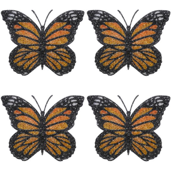 Cumouna Butterfly Placemats Set of 4, Colorful Rhinestones Bling Butterfly Home Kitchen Table Decoration Place Mat,Gifts for Friends Women Mom (Yello