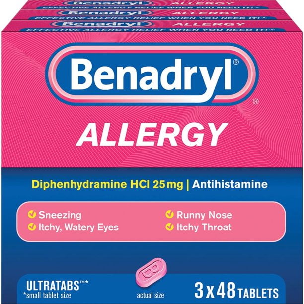 Benadryl Ultra tab Antihistamine Allergy Medicine Tablets 3 Pk. 48 Ct